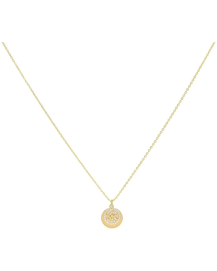 Michael Kors 14K Gold-Plated Sterling Silver Pavé Engravable Pendant Necklace | Necklaces 1 Michael Kors 14K Gold-Plated Sterling Silver Pavé Engravable Pendant Necklace | Necklaces