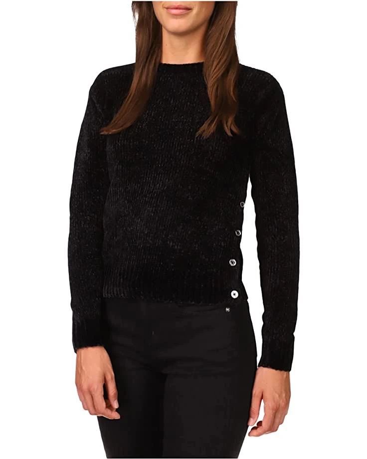 MICHAEL Michael Kors Petite Velvet Button Detail Sweater | Sweaters 1 MICHAEL Michael Kors Petite Velvet Button Detail Sweater | Sweaters