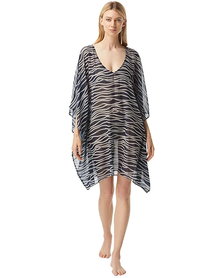 MICHAEL Michael Kors Diagonal Belt Print V-Neck Caftan Cover-Up | Swimwear 1 MICHAEL Michael Kors Diagonal Belt Print V-Neck Caftan Cover-Up | Swimwear