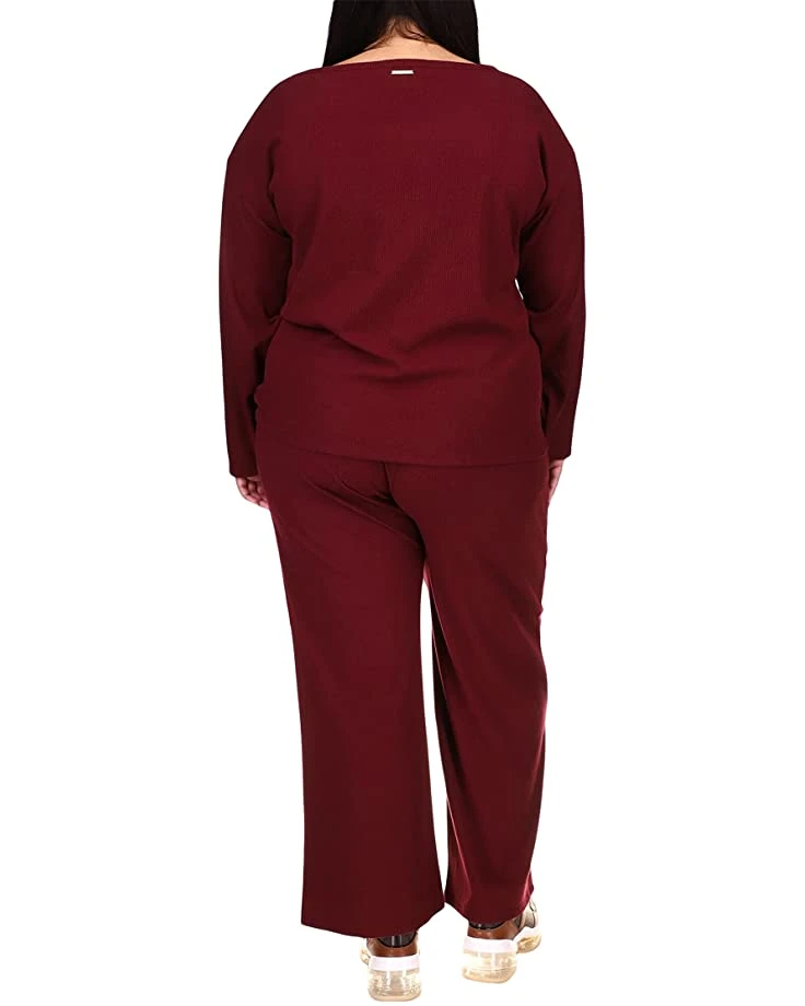 MICHAEL Michael Kors Plus Size Rib Straight Leg Pants 3 MICHAEL Michael Kors Plus Size Rib Straight Leg Pants - Image 3