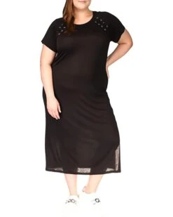 MICHAEL Michael Kors Plus Size Lace-Up T-Shirt Dress | Dresses