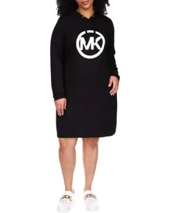MICHAEL Michael Kors Plus Size Long Sleeve Circle MK Logo Hoodie Dress | Dresses