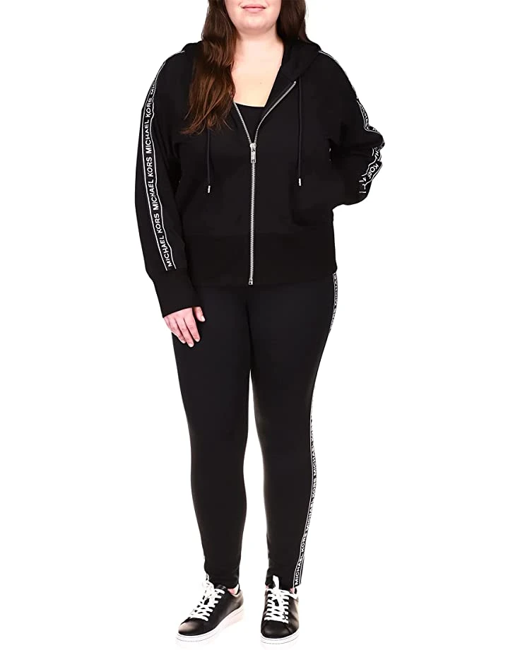 MICHAEL Michael Kors Plus Size Logo Stripe Zip Hoodie | Hoodies & Sweatshirts 1 MICHAEL Michael Kors Plus Size Logo Stripe Zip Hoodie | Hoodies & Sweatshirts