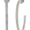 Michael Kors Precious Metal-Plated Sterling Silver Pavé Medium Hoops Earrings