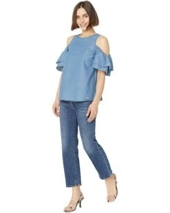 MICHAEL Michael Kors Petite Tencel Cold-Shoulder Ruffle Top | Shirts & Tops -Outlet Michael Kors Store 714fpu3bE7L. AC SR736920