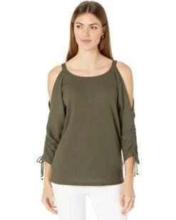 MICHAEL Michael Kors Waffle Ruche Sleeve Top | Shirts & Tops 10 MICHAEL Michael Kors Waffle Ruche Sleeve Top | Shirts & Tops -Outlet Michael Kors Store 716PyXgRpL. AC SR736920