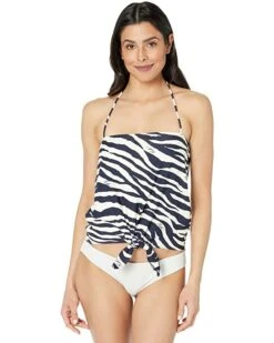 MICHAEL Michael Kors Reversible Zebra Tie Front Tankini | Swimwear