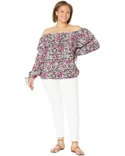 MICHAEL Michael Kors Plus Size Floral Ruffle Peasant Top | Shirts & Tops -Outlet Michael Kors Store 71CUYh3dvNL. AC SR736920