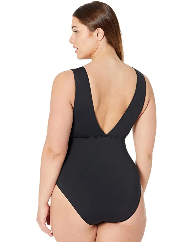 MICHAEL Michael Kors Essentials Surplice Plunge One-Piece | Swimwear 2 MICHAEL Michael Kors Essentials Surplice Plunge One-Piece | Swimwear - Image 2