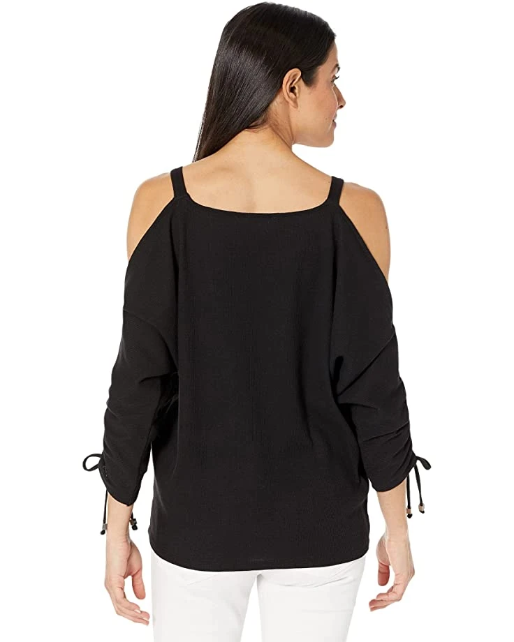 MICHAEL Michael Kors Waffle Ruche Sleeve Top | Shirts & Tops 2 MICHAEL Michael Kors Waffle Ruche Sleeve Top | Shirts & Tops - Image 2