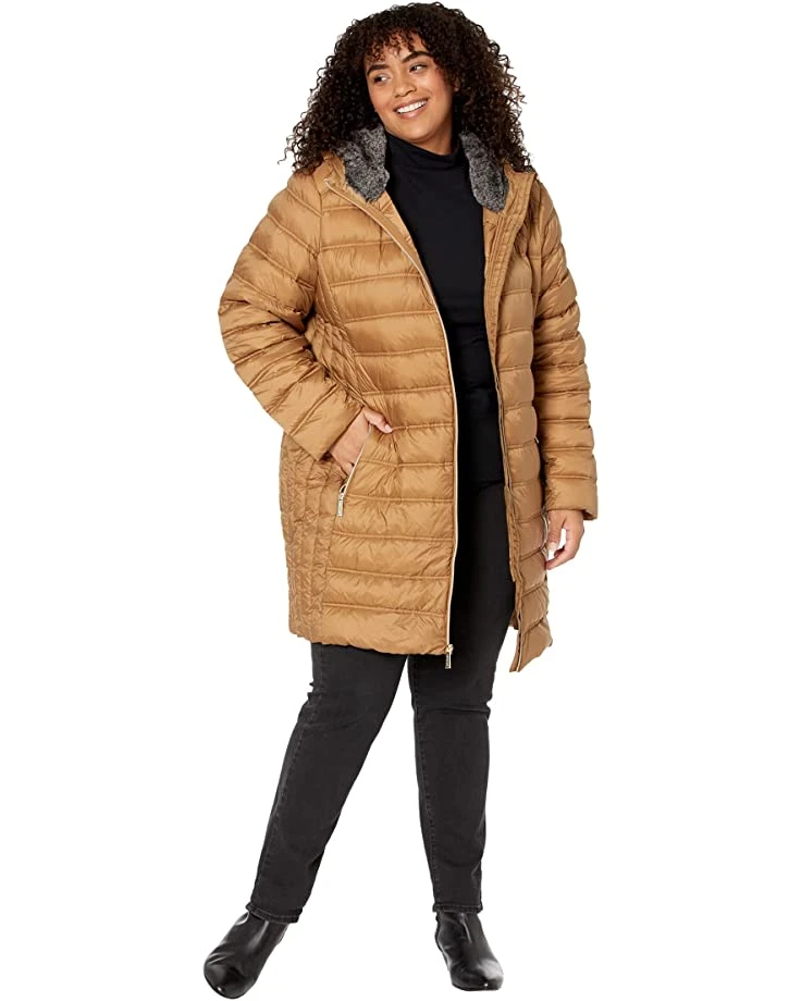 MICHAEL Michael Kors Plus Size Long Zip Front Down Packable M865169B63 | Coats & Outerwear 5 MICHAEL Michael Kors Plus Size Long Zip Front Down Packable M865169B63 | Coats & Outerwear - Image 5
