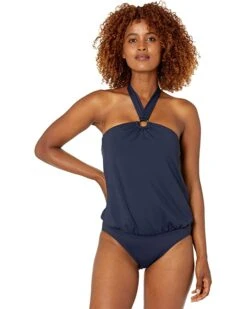 MICHAEL Michael Kors Iconic Solids Logo Ring Trim Halter Blouson One-Piece With Hidden U Wire | Swimwear 5 MICHAEL Michael Kors Iconic Solids Logo Ring Trim Halter Blouson One-Piece With Hidden U Wire | Swimwear -Outlet Michael Kors Store 71O7PvFkl1S. AC SR736920