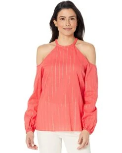 MICHAEL Michael Kors Metallic Stripe Cold-Shoulder Top | Shirts & Tops 7 MICHAEL Michael Kors Metallic Stripe Cold-Shoulder Top | Shirts & Tops -Outlet Michael Kors Store 71R afVOnyL. AC SR736920