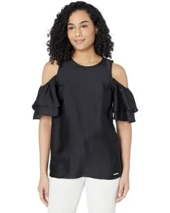 MICHAEL Michael Kors Satin Cold-Shoulder Top | Shirts & Tops