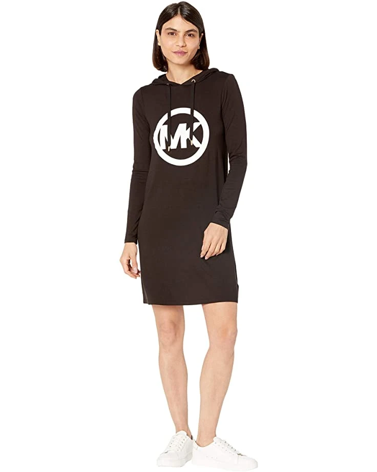 MICHAEL Michael Kors Petite Long Sleeve Circle MK Logo Hoodie Dress | Dresses 1 MICHAEL Michael Kors Petite Long Sleeve Circle MK Logo Hoodie Dress | Dresses
