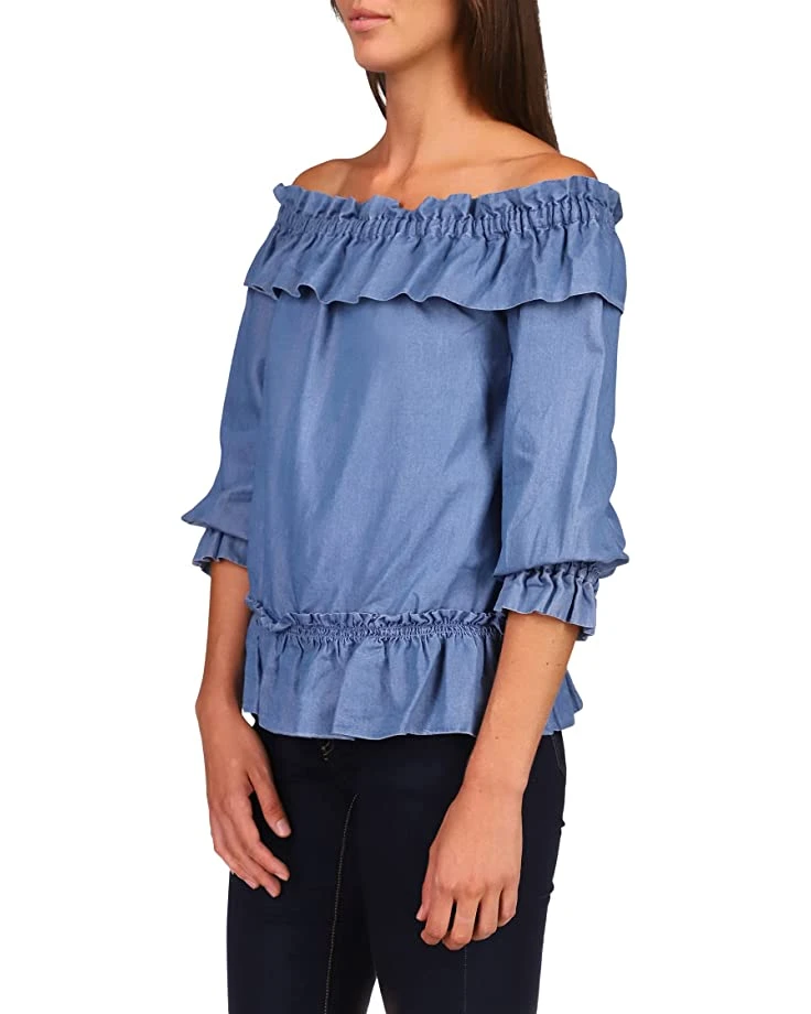 MICHAEL Michael Kors Bar Shoulder Ruffle Top | Shirts & Tops 2 MICHAEL Michael Kors Bar Shoulder Ruffle Top | Shirts & Tops - Image 2