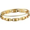 Michael Kors Precious Metal-Plated Sterling Silver Mercer Link Pavé Halo Bangle Bracelet | Bracelets