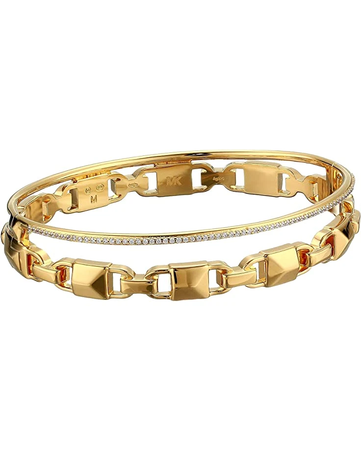Michael Kors Precious Metal-Plated Sterling Silver Mercer Link Pavé Halo Bangle Bracelet | Bracelets 1 Michael Kors Precious Metal-Plated Sterling Silver Mercer Link Pavé Halo Bangle Bracelet | Bracelets