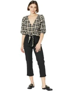 MICHAEL Michael Kors Petite Yarn-Dye Flannel Tie Front Top | Shirts & Tops -Outlet Michael Kors Store 71YKVTHWOxL. AC SR736920