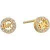 Michael Kors Precious Metal-Plated Sterling Silver Pavé Logo Studs Earrings