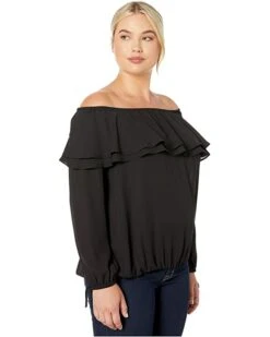 MICHAEL Michael Kors Plus Size Ruffle Peasant Top | Shirts & Tops 8 MICHAEL Michael Kors Plus Size Ruffle Peasant Top | Shirts & Tops -Outlet Michael Kors Store 71a7NwAEUrL. AC SR736920
