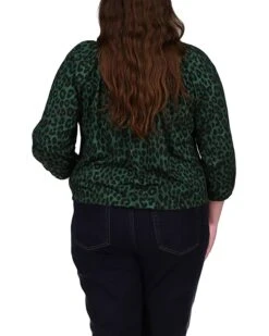 MICHAEL Michael Kors Plus Size Mega Cheetah Peasant Top | Shirts & Tops -Outlet Michael Kors Store 71aHh7yYRzS. AC SR736920