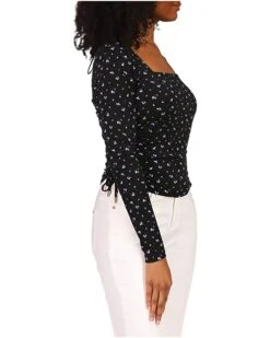 MICHAEL Michael Kors Floral Square Neck Ruched Long Sleeve Top | Shirts & Tops 7 MICHAEL Michael Kors Floral Square Neck Ruched Long Sleeve Top | Shirts & Tops -Outlet Michael Kors Store 71aINokGiLL. AC SR736920