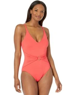 MICHAEL Michael Kors Iconic Solids Sash Logo Trim V-Neck One-Piece with Removable Soft Cups | Swimwear -Outlet Michael Kors Store 71aRlnnWRzL. AC SR736920