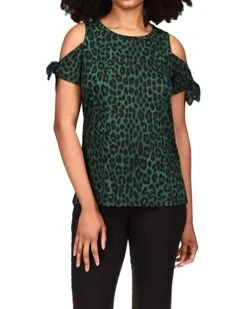 Outlet Michael Kors Store 26 MICHAEL Michael Kors Cheetah Cold-Shoulder T-Shirt | Shirts & Tops