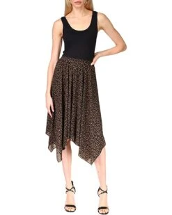 MICHAEL Michael Kors Cheetah Asymmetrical Pull-On Skirt | Skirts