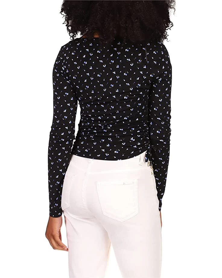 MICHAEL Michael Kors Floral Square Neck Ruched Long Sleeve Top | Shirts & Tops 3 MICHAEL Michael Kors Floral Square Neck Ruched Long Sleeve Top | Shirts & Tops - Image 3