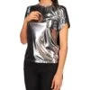 MICHAEL Michael Kors Petite Foil Jersey Petal Sleeve Top | Shirts & Tops