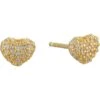 Michael Kors Precious Metal-Plated Sterling Silver Pavé Heart Studs Earrings