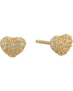 Michael Kors Precious Metal-Plated Sterling Silver Pavé Heart Studs Earrings