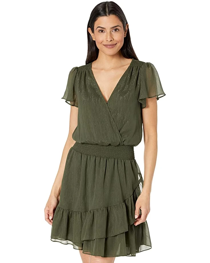 MICHAEL Michael Kors Crinkle Short Sleeve Wrap Dress | Dresses 5 MICHAEL Michael Kors Crinkle Short Sleeve Wrap Dress | Dresses - Image 5