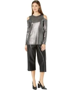 MICHAEL Michael Kors Foil Rib Long Sleeve Cold-Shoulder Top | Shirts & Tops 7 MICHAEL Michael Kors Foil Rib Long Sleeve Cold-Shoulder Top | Shirts & Tops -Outlet Michael Kors Store 71yHL93XwhL. AC SR736920