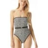 MICHAEL Michael Kors Mini Leopard Belted Bandeau One-Piece | Swimwear