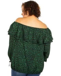 MICHAEL Michael Kors Plus Size Mega Cheetah Ruffle Peasant Top | Shirts & Tops 6 MICHAEL Michael Kors Plus Size Mega Cheetah Ruffle Peasant Top | Shirts & Tops -Outlet Michael Kors Store 817f2XrYsxL. AC SR736920