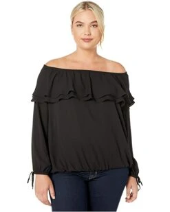MICHAEL Michael Kors Plus Size Ruffle Peasant Top | Shirts & Tops