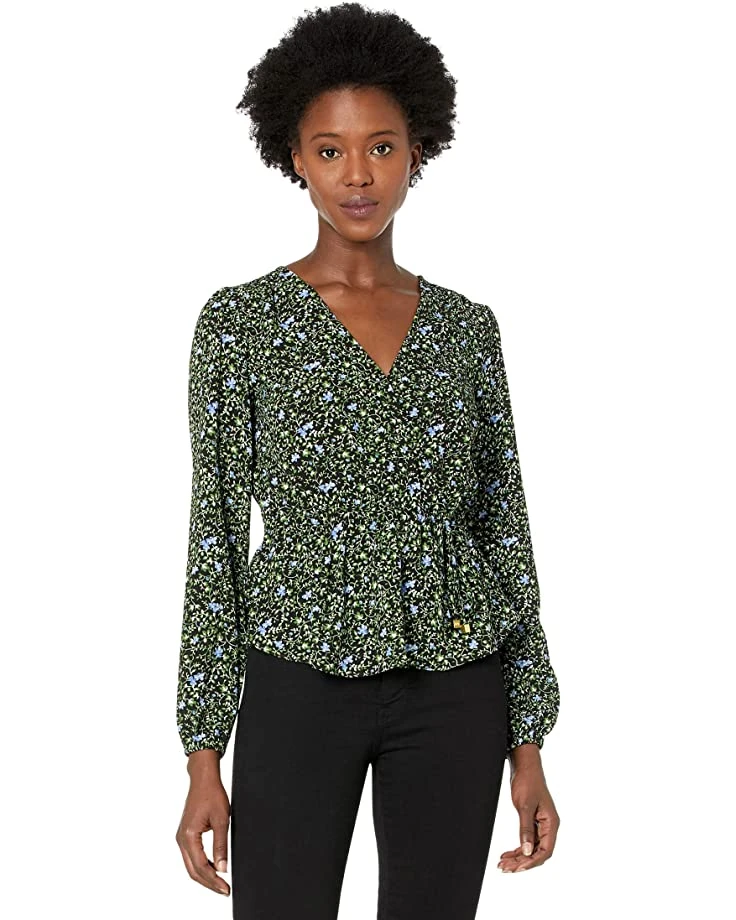 MICHAEL Michael Kors Floral Long Sleeve Wrap Top | Shirts & Tops 1 MICHAEL Michael Kors Floral Long Sleeve Wrap Top | Shirts & Tops