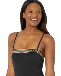 MICHAEL Michael Kors Logo Elastic Solids Square Neck One-Piece | Swimwear -Outlet Michael Kors Store 81HnIZTReVL. AC SR736920