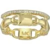 Michael Kors Precious Metal-Plated Sterling Silver Mercer Link Pavé Halo Ring | Rings