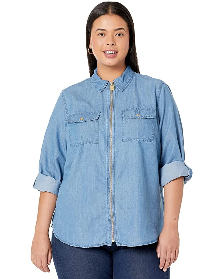 MICHAEL Michael Kors Plus Size Tencel Dog Tag Top | Shirts & Tops 1 MICHAEL Michael Kors Plus Size Tencel Dog Tag Top | Shirts & Tops