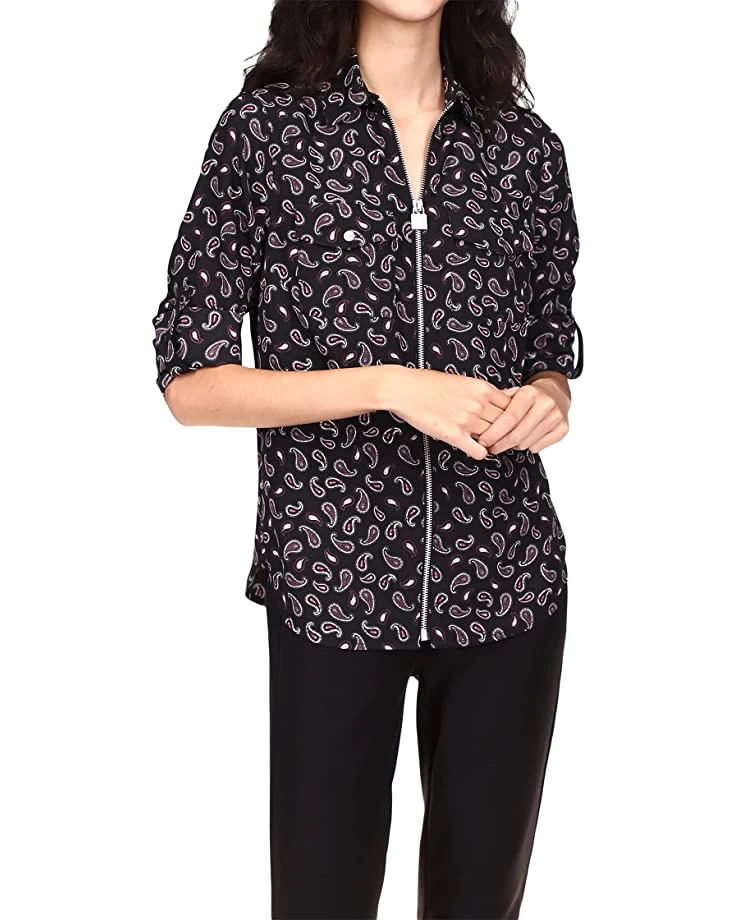 MICHAEL Michael Kors Paisley Lock Zip Top | Shirts & Tops 1 MICHAEL Michael Kors Paisley Lock Zip Top | Shirts & Tops