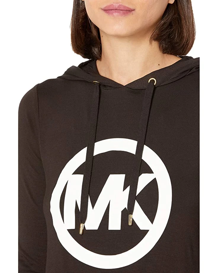 MICHAEL Michael Kors Petite Long Sleeve Circle MK Logo Hoodie Dress | Dresses 3 MICHAEL Michael Kors Petite Long Sleeve Circle MK Logo Hoodie Dress | Dresses - Image 3