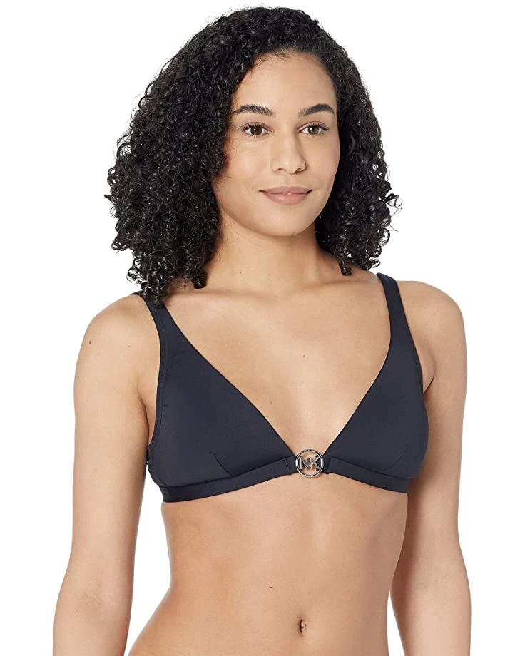 MICHAEL Michael Kors Essentials Solid Triangle Bikini Top | Swimwear 1 MICHAEL Michael Kors Essentials Solid Triangle Bikini Top | Swimwear