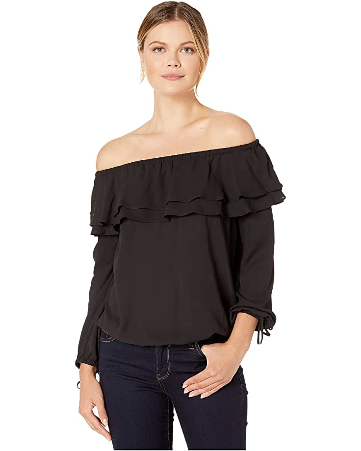 MICHAEL Michael Kors Ruffle Peasant Top | Shirts & Tops 1 MICHAEL Michael Kors Ruffle Peasant Top | Shirts & Tops