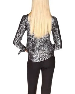 MICHAEL Michael Kors Python Mock Neck Tie Top | Shirts & Tops 5 MICHAEL Michael Kors Python Mock Neck Tie Top | Shirts & Tops -Outlet Michael Kors Store 81qei3tXxXL. AC SR736920