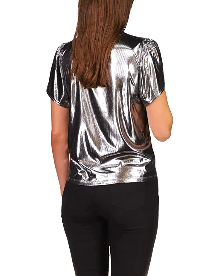 MICHAEL Michael Kors Foil Jersey Petal Sleeve Top | Shirts & Tops 2 MICHAEL Michael Kors Foil Jersey Petal Sleeve Top | Shirts & Tops - Image 2