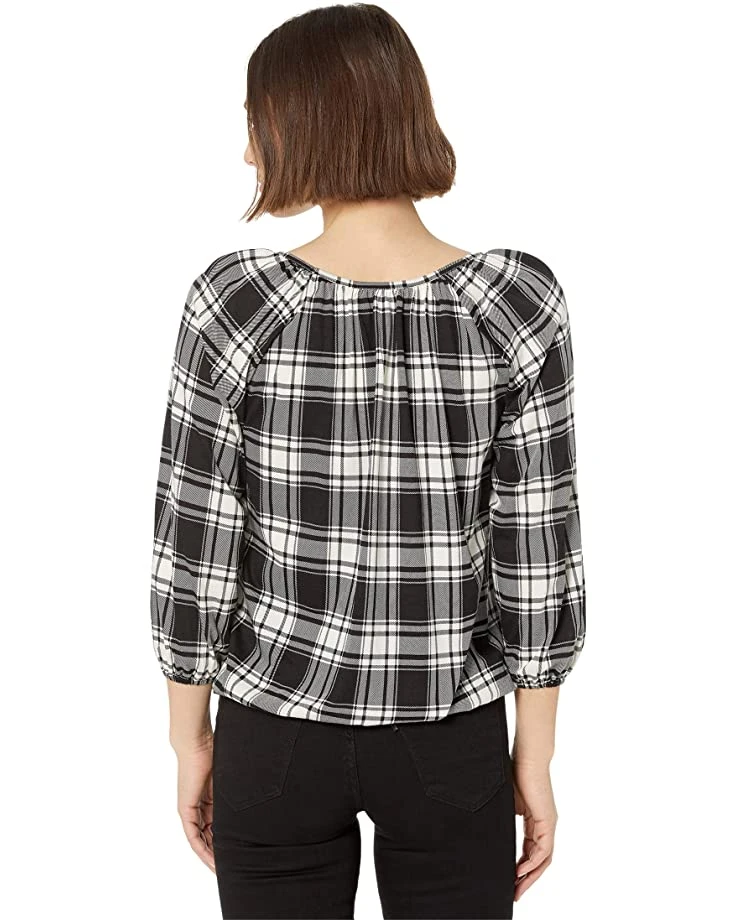 MICHAEL Michael Kors Petite Buffalo Check Peasant Top | Shirts & Tops 2 MICHAEL Michael Kors Petite Buffalo Check Peasant Top | Shirts & Tops - Image 2